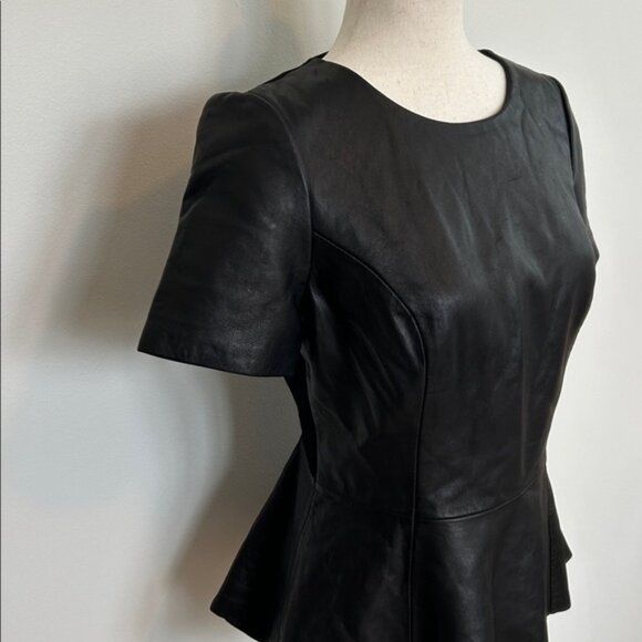 Antonio Melani Peplum Leather Top Size Small EUC - Picture 2 of 11
